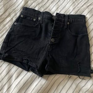 Madewell Size 24 / high waisted black denim shorts
